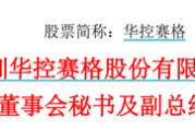 合盘八字华控赛格董事长、董秘、副总经理三高管同日辞职