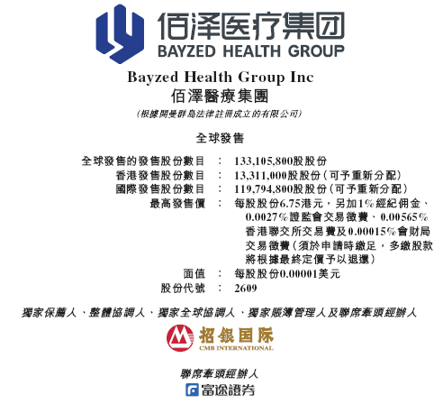 佰泽医疗启动招股，6月23日香港上市，嘉实基金参与基(🧦)石投资